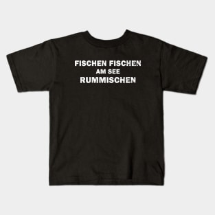 Fischen am See rummischen Angeln Mütze Angelhut Kids T-Shirt